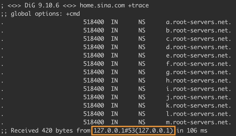 get root server info