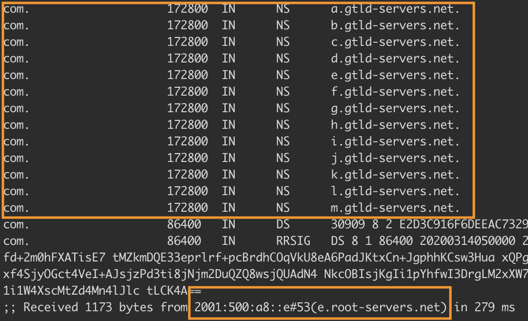 get tld server info